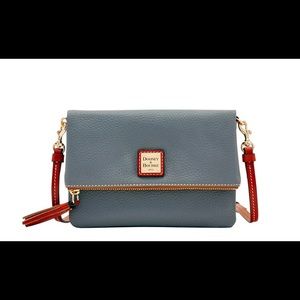 Pebble Grain Foldover Zip Crossbody